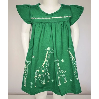 Vestido Girafinhas Verde Esmeralda